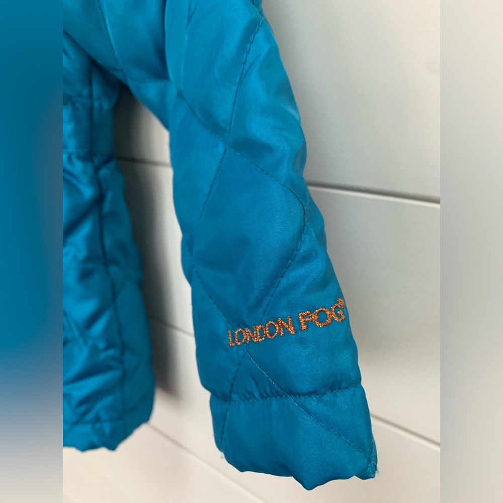 London Fog Quilted Light Weight Hooded Little Girls Coat Size 4T - Picture 8 of 15